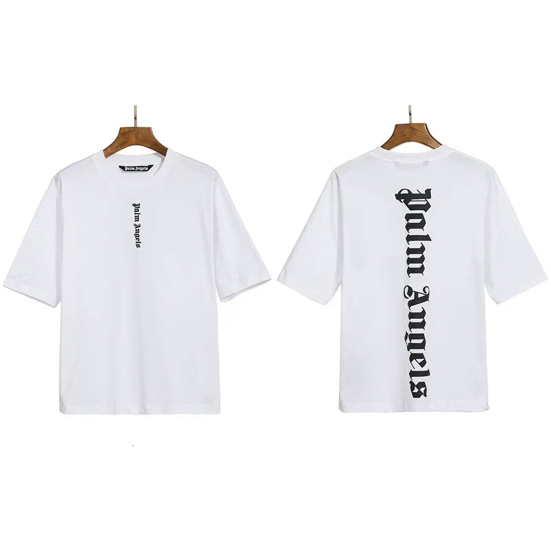 Palm Angels Vertical Gothic Logo T-Shirt - White