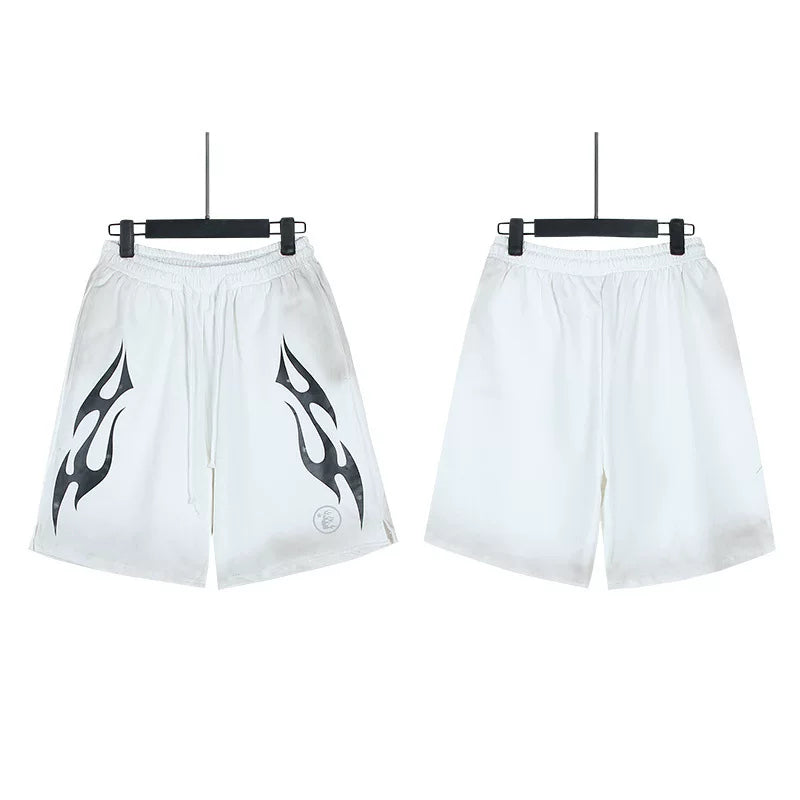 Hellstar Washed Antique Pattern Graphic Casual Shorts